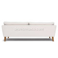 Emil Quartz White Fabric Sofa für Wohnzimmer